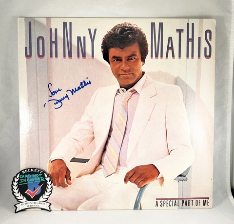 Johnny Mathis Signed Vinyl LP Album Beckett BAS 4 COA Cover