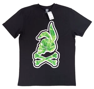 T-Shirt Crooks & Castles L/G Schädel Hase & Crossbones schwarz Grafik Rundhalsausschnitt neu - Bild 1 von 7