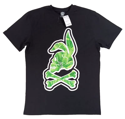 Crooks & Castles L/G Skull Bunny & Crossbones Black Graphic Crewneck T-Shirt New - Image 1 of 4