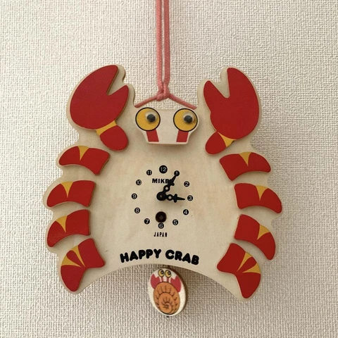 Retro MIKEN animal series wall clock pendulum spring type Crab Showa Vintage Cover