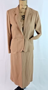 Pendleton Woolen Mills women' Brown Pure Virgin wool 2 Piece Skirt Suit size 8 - Picture 1 of 6