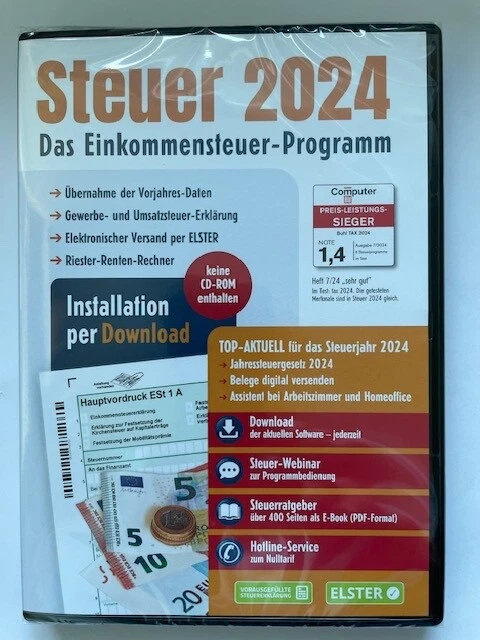 Steuer 2024 Einkommenssteuer Steuererklärung Steuerprogramm Aldi Download 24 - Bild 1 von 1