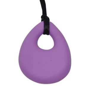 Chubuddy Oval Chewy Pendant With Breakaway Clasp Necklace- Lilac Color - Picture 1 of 5