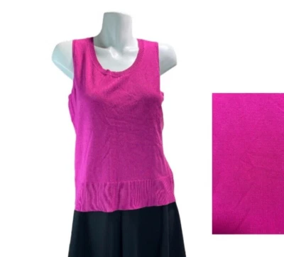 Пуловер Chico's шелковая смесь вязаный эластичный топ женский S розовый без рукавов круглый вырез - Изображение 1 из 4