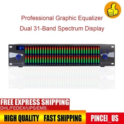 Professional Graphic Equalizer Dual 31-Band Spectrum Display for Stage Home Uses - Image 1 of 4