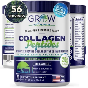 Collagen Peptides Powder Hydrolyzed Protein Types 1&3 Anti-aging WITH BIOTIN - Picture 1 of 8