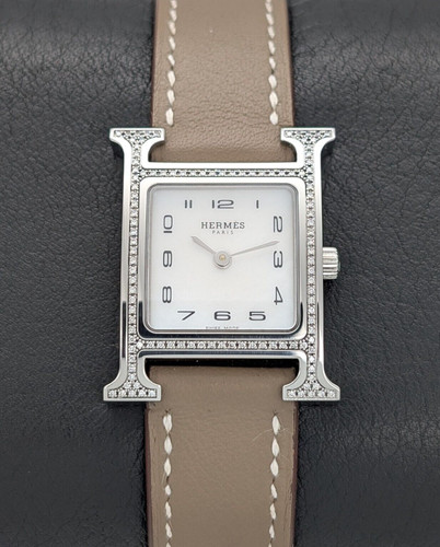Orologio Hermès Hermes Heure H Ø30 mm Diamond Fullset acciaio quadrante madreperla HH1.235 #786