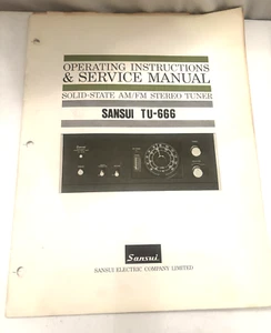 VTG Original Sansui TU-666 Tuner Service Manual *Original* - Picture 1 of 9