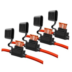 4Pcs Fuse Inline Fuse Holder Heavy Duty with 40Amp Standard Fuses 12 Volt 10 AWG - Picture 1 of 6