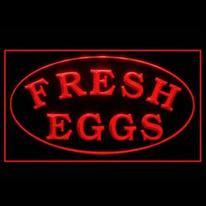 110247 Fresh Eggs Farm Market Scrambled Sun Fried Display LED Light Neon Sign - Picture 1 of 14