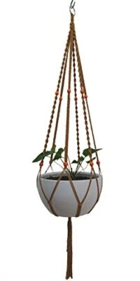 Plant Hanger Macrame Cotton 6 Legs 51 Inches for Indoor Outdoor, Living Room,  - Image 1 of 4