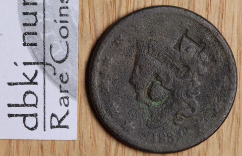 1834 Large Cent - Coronet Head - Damaged Cover