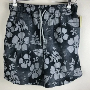 Islander NWT Men's Swim Suit Trunks Board Shorts Size S Gray Island Floral Lined - Picture 1 of 6