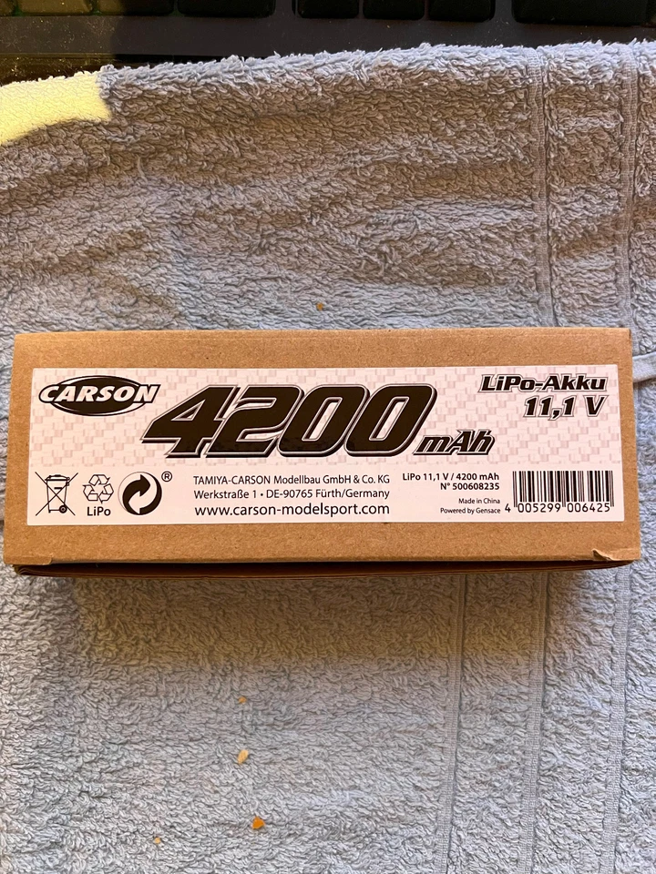Carson Akku 11,1V 4200mAh 60C LiPo Race Akku 608235 NEU+OVP - Bild 1 von 1