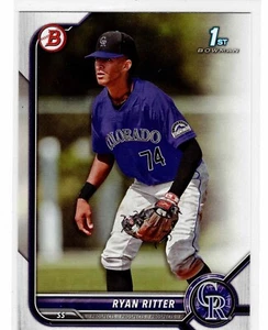 Ryan Ritter Colorado Rockies 2022 Bowman Draft 1st Bowman - Picture 1 of 3