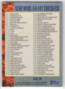 1993 Star Wars Galaxy Series 1 Checklist Card 1-140 Collection List Trading Card - Bild 1 von 2