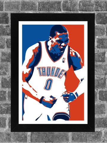 Oklahoma City Thunder Russell Westbrook Portrait Sports Print Art 11x17 Cover