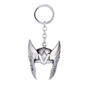 Thor Helmet Silvertone Movie/Comics Charm Pendant Key Chain - Picture 1 of 1