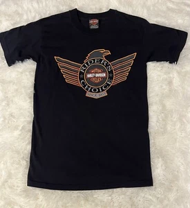 Vintage 1996 Harley Davidson T-shirt Black Bear New Market England Size Small - Picture 1 of 10