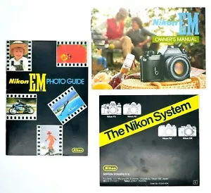 Manual del propietario y folletos de guía fotográfica Nikon EM + Folleto del sistema Nikon - Imagen 1 de 9