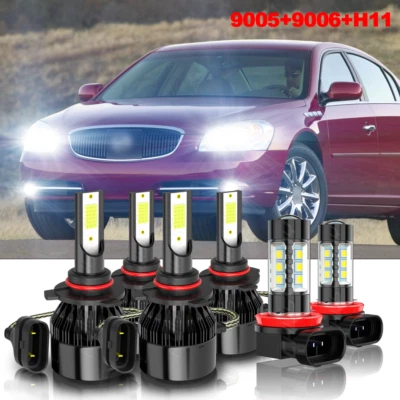 for 2006-2011 Buick Lucerne 6000K White LED Headlight Fog Light Bulb Combo Kit - Image 1 of 4