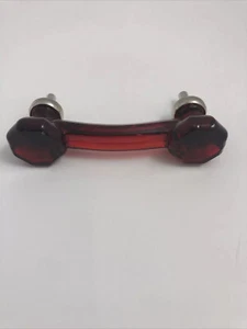 Glass Cabinet Drawer Pull Red Elegance Glass 3” Center To Center - Picture 1 of 8