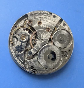 VINTAGE 16 SIZE WALTHAM GRADE 620 POCKET WATCH MOVEMENT RUNNING - Picture 1 of 2