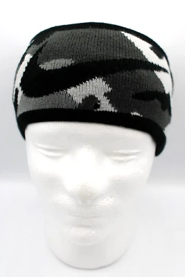 Nike Para Hombres Diadema Tejida Sin Costuras Reversible Camuflada Negra/Gris Humo Foto 1 de 4