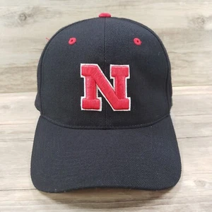 Vintage Nike Nebraska Cornhuskers Hat Cap 7 1/2 Fitted Black Red Wool Blend - Picture 1 of 10