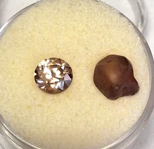 Fiery natural earth-mined champagne zircon... quality gem... 1.6 carat + Rough - Foto 1 di 5