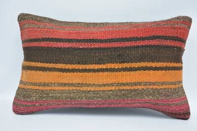 Pillow for Sofa, 12"x20" Brown Cushion Cover, Cushion, Turkish Pillow - Image 1 of 4