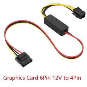 Graphics Card 6Pin to 4Pin IDE Molex Hard Drive Power Supply Splitter Cable - Zdjęcie 1 z 3