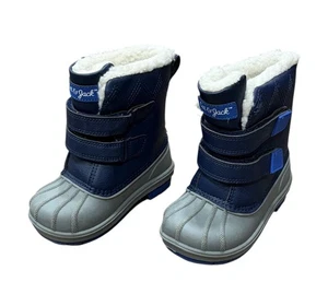 Cat & Jack Boys Kids Winter Snow Boots Blue  Gray Size 8 Outdoors Thermolite - Picture 1 of 9