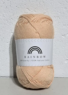Hobbii Rainbow 8/4 Quality 100% Cotton Yarn - 1 Skein Color Peach #65 - Image 1 of 3