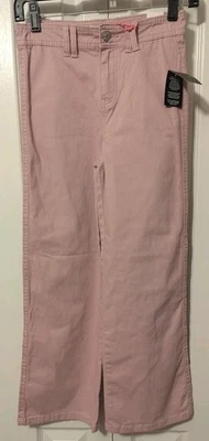 Pantalones de mezclilla rosa celebridad para niñas talla 12 tiro alto pierna ancha nuevos con etiquetas Foto 1 de 3