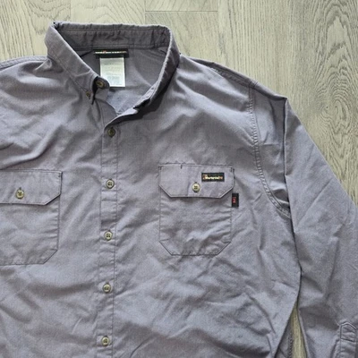 Workrite FR Long Sleeve Button Down Shirt Gray Men's Workwear - Image 1 of 4