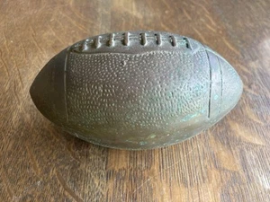 SMALL VINTAGE SOLID BRASS FOOTBALL PAPERWEIGHT - Picture 1 of 6