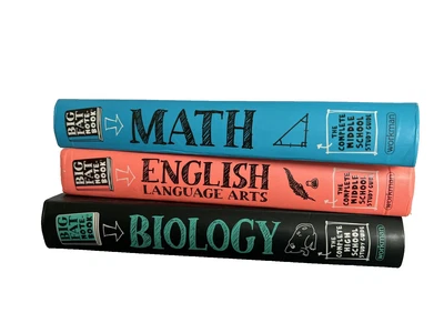 Lot Of 3 Complete Middle School Study Guides Math,English, and Biology - Image 1 of 4