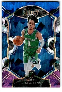 2020-21 Panini Select Blue/White/Purple Cracked Ice Tyrell Terry Rookie Dallas - Picture 1 of 2
