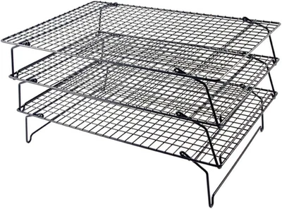 Chef Aid - Vassoio Rettangolare per Raffreddare Le Torte, Argento, Metallo, Blac - Immagine 1 di 4