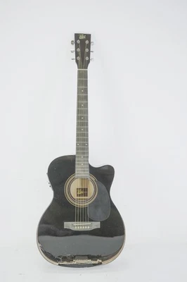 Rogue RA-090 Concert Cutaway Acoustic-Electric Guitar Black DAMAGED - Image 1 of 4
