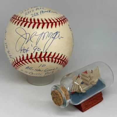Joe Morgan signed Rawlings ONL Baseball JSA COA Inscribed Stat HOF Reds A4077 - Image 1 of 4