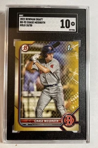 2022 BD-92 BOWMAN DRAFT 1ST CHASE MEIDROTH lámina de oro 10/50 SGC 10 gemas como nuevo - Imagen 1 de 2