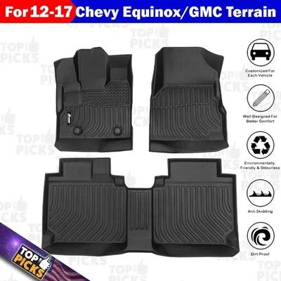 Juego de alfombrillas impermeables para todo tipo de clima para terreno Chevy Equinox/GMC 12-17 NEGRAS Foto 1 de 4