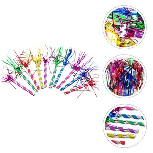30 piezas silbatos coloridos borla juguete silbatos animación fiesta accesorios (color mezclado) - Imagen 1 de 12