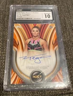 TEGAN NOX 2020 TOPPS WWE WOMEN'S DIVISION ROOKIE PURPLE RC AUTO /99 CGC 10 - Image 1 of 2