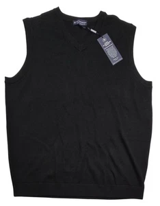 Men's HART SCHAFFNER MARX Black Merino Wool Sweater Vest XLT NEW NWT - Picture 1 of 6