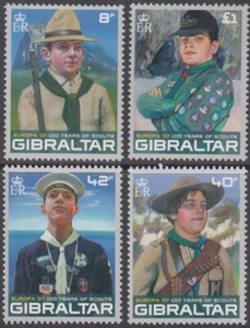 GIBRALTAR Sc # 1080-3 CPL sin montar o nunca montado juego de 4 DIFERENTES SCOUTS para 2007 EDICIÓN EUROPA - Imagen 1 de 1
