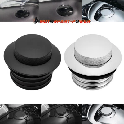 Flush Mount Pop-Up Vented Fuel Tank Gas Cap Cover For Harley Softail Sportster - Image 1 of 4