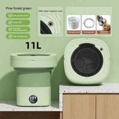 11L Folding Portable Washing Machine 6L Large Capacity Clothes Spin Dryer Bucket - Image 1 of 4